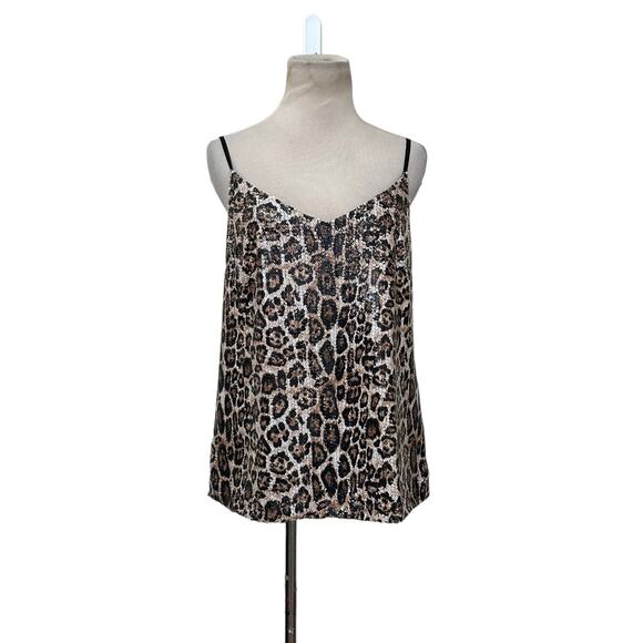KUT Leopard Print Sequin Front Cami Tank Top size Small - Picture 16 of 16